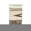 Saro Lifestyle 24 x 48 in. Textured Woven Wall Hanging, Brown & Ivory WA912.BR